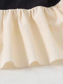 SHEIN 1pc Young Girl Summer New Butterfly Print Sleeveless A-Line Hem Ruffle French Style Elegant Princess Dress, Fashionable & Graceful For Commuting - Black - View 6