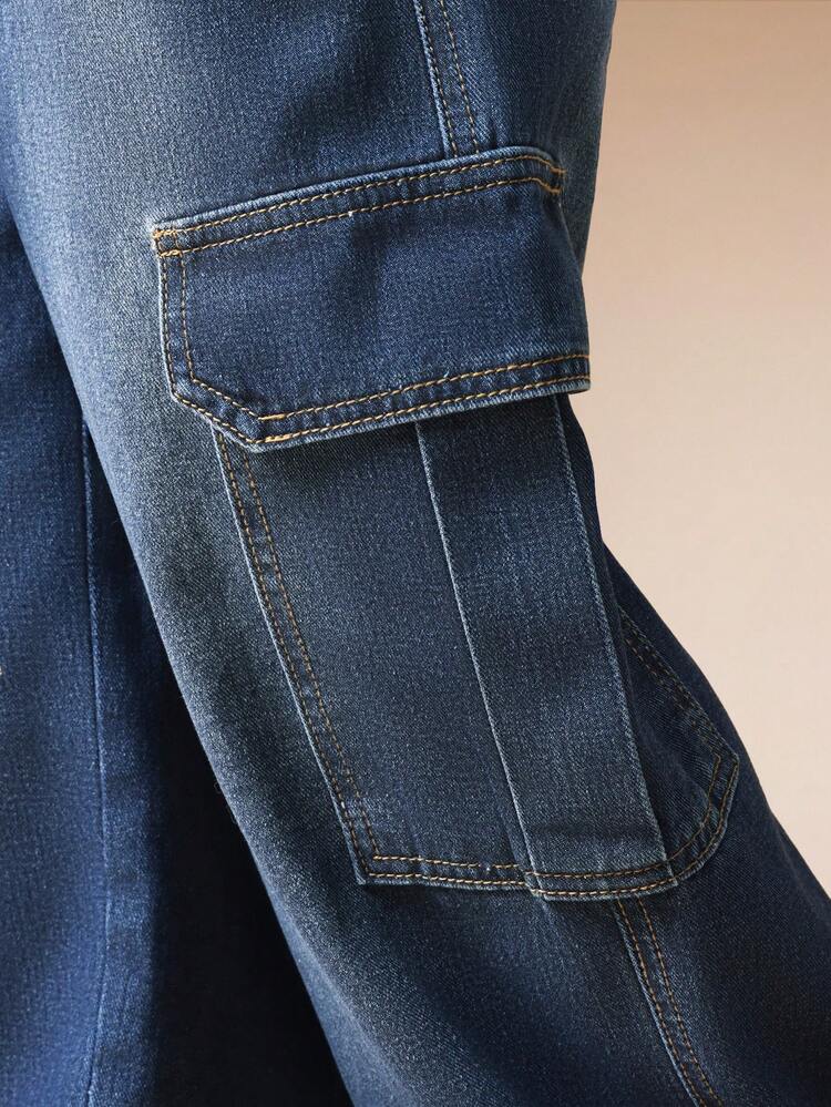 Vaqueros cargo de pierna ancha con cordón