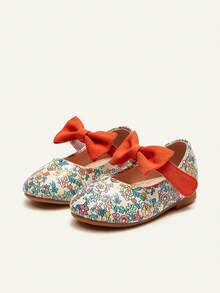 Cozy Pixies A Pair Of Fashionable And Versatile Spring And Summer Models, Colorful Contrasting Colors, Childlike Fun, Cute Floral Bows, Girls' Versatile Pastoral Princess Shoes, Baby Flats - Multicolor - View 4
