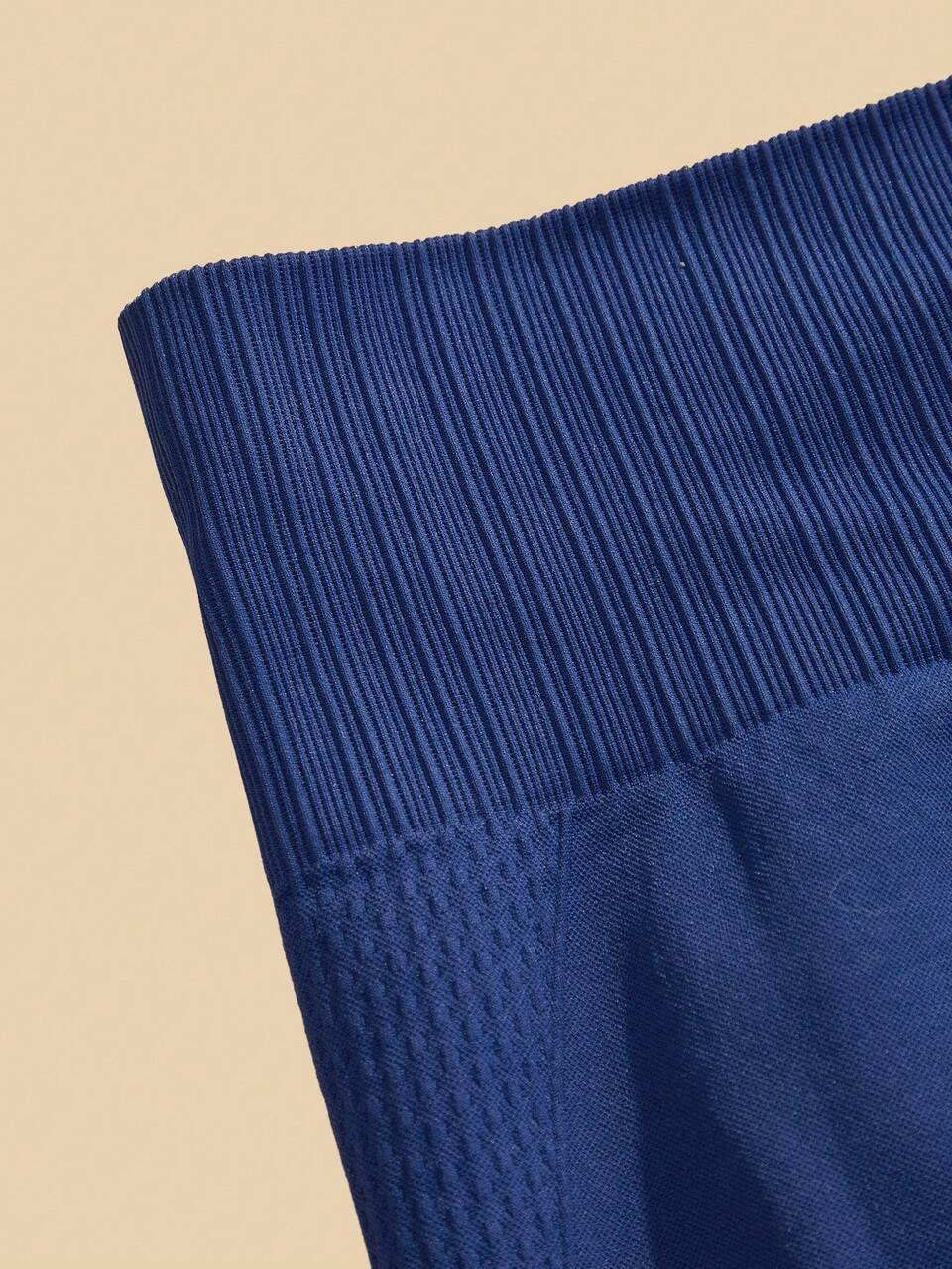 Navy Blue High Waist Butt Lifting Fitness Leggings, Tummy Control Running Yoga Pants For Women