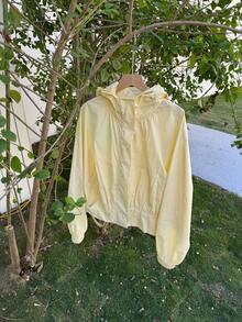 DAZY Women's Waist Cinched Hooded Loose Casual Jacket - Yellow - View 1