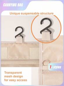 SHEIN 1PC Multi-Functional Hanging Makeup Bag, Storage Bag, Large Capacity, Convenient To Carry Christmas For Holiday Gift Giving,Boho Vibes - Beige - View 9