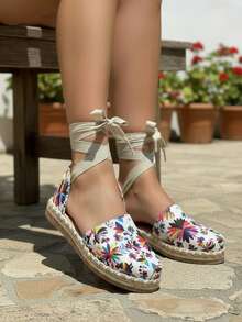 Espadrilles With Ankle Straps - 彩色 - 查看 2