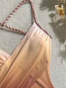 Soleia Women's Ombre Criss-Cross One-Piece Swimsuit, Fashionable For Vacation - Multicolor - View 5