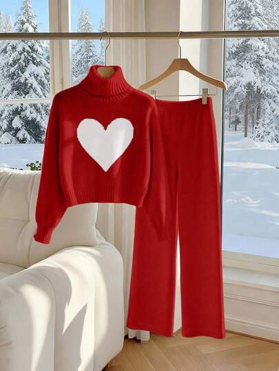 Franclia 2pcs/Set Women Casual Loose Fit Sports Style Korean Cute Versatile Wide Leg Pants And Sweater Set, Autumn/Winter