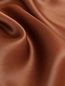 GlowEve New V-Neck Cross Strap Sleeveless Shiny Fabric Elegant Commuter Young Versatile Everyday Fitted Women Blouse - Brown - View 5