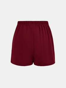 SHEIN Girlism Tween Girls Urban Commute Casual Skirt Pants, Fashionable And Versatile For Any Occasion - Burgundy - View 2