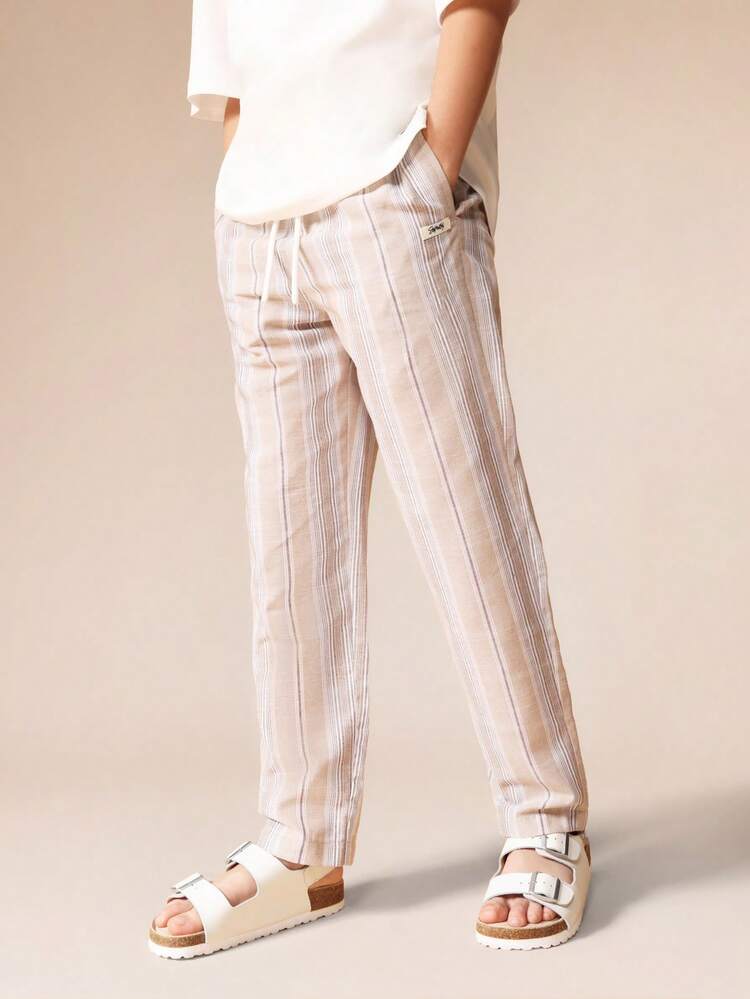 Straight Leg Striped Casual Pants