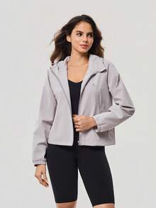 OutZeal Women Outdoor Jacket Daily Casual Water-Resistant Back Vent Design Reflective Strip Outdoor Tops - Grey - View 10