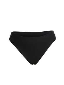 Sirith 3pcs Women's Black Solid Color Swimwear Set, Includes Tight-Fitting Sexy Swimwear Top, Asymmetric Cutout Ruched Tankini Bottom, And Tight Mini Skirt, Suitable For Swimming, Vacation, Beach, Pool Party - Black - View 7