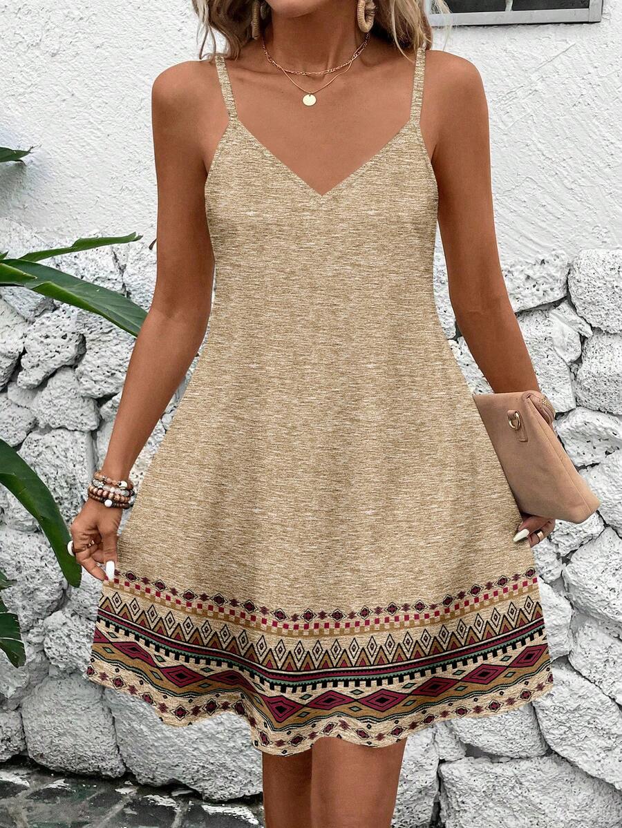 EMERY ROSE Đầm không tay dáng rộng in hoa cổ điển dành cho nữ, thích hợp cho mùa hè. - Nhiều màu - Xem 1