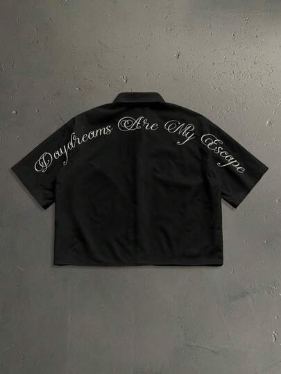 StoneGrade Tricou cu mânecă scurtă, imprimeu supradimensionat, casual și la modă, croială scurtă, esențial pentru întâlniri și reuniuni, cadou pentru cupluri și iubiți.