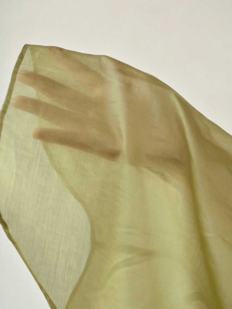 WOMEN'S GREEN SHEER CASUAL BLOUSE