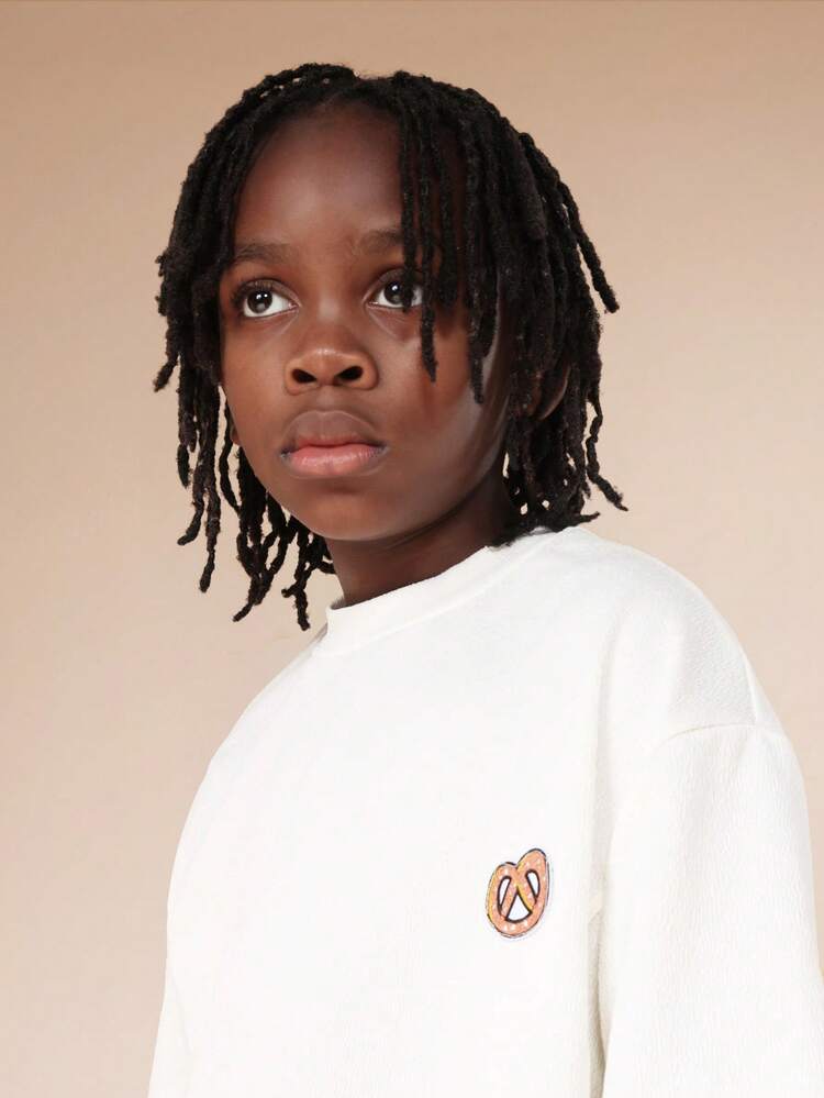 Textured Tee With Badge Logo