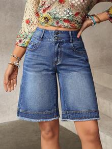 EMERY ROSE Women's Casual Denim Shorts - Blue - View 4