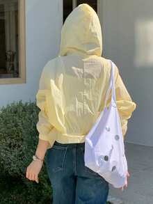 DAZY Women's Waist Cinched Hooded Loose Casual Jacket - Yellow - View 5