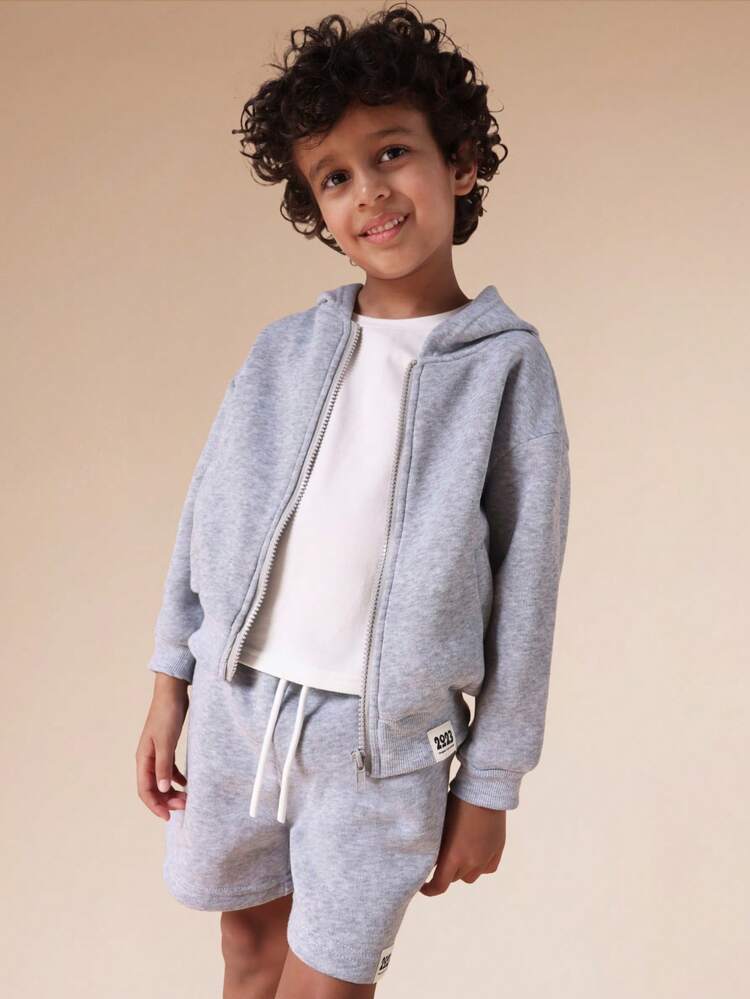 Zip Through Hoodie With Shorts Set