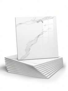 10 件装 0.9 ㎡ 深灰色大理石纹瓷砖贴纸防水防潮铝塑板自粘墙纸适用于墙面翻新装饰情人节、情人节婚礼、生日 - 白色 - 查看 11