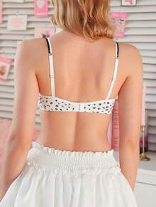 PetitDoll Women's Cute Lace Patchwork Lingerie, Sexy Push-Up Bra With Underwire, Thin Style - Black and White - View 6