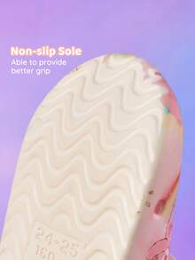 SHEIN X Care Bears Dép xăng đan hình hoạt hình dễ thương cho bé gái, trẻ nhỏ và trẻ em, dép đi vườn, chất liệu EVA nhẹ và thoải mái, thích hợp cho bãi biển, hoạt động ngoài trời, trong nhà, unisex. - Màu be - Xem 3