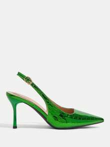 CUCCOO TILAWA 2026夏季新款优雅女士时尚纯色猫跟尖头高跟鞋，配蝴蝶结踝带，适合休闲、约会、派对等场合穿着。 - 綠色 - 查看 3