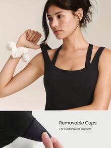 GLOWMODE Áo ngực thể thao hai dây FeatherFit™ dành cho các bài tập yoga cường độ thấp hàng ngày. - màu đen - Xem 3