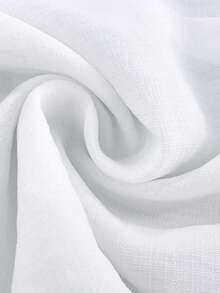 SHEIN LUNE CURVE 大码荷叶边拼接条纹舒适衬衫 - 白色 - 查看 5