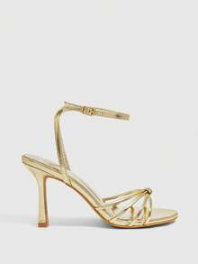 CUCCOO SZL Women's Heeled Sandals, Fashionable And Elegant For Commuting In Summer Valentine's Day - Gold - View 3