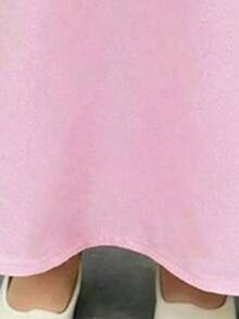 Elegant, Gorgeous & Cute Pink Printed Long Sleeve Dress - Multicolor - View 5