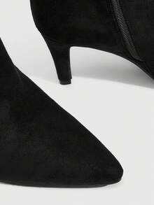 Daringsoles 女士尖头日常百搭时尚中筒靴 - 黑色 - 查看 5
