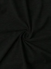 SHEIN LUNE 大码女式针织宽松轻薄褶皱性感灰色吊带背心，夏季 - 黑色 - 查看 4