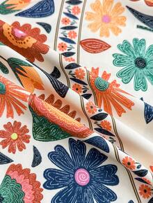 SHEIN 儿童夏季服装，柔软舒适的少女定位复古碎花休闲度假连衣裙，波西米亚风露背，褶皱无袖吊带常规版型短款印花连衣裙，撞色拼接，碎花，复古吊带短裙，春夏休闲日常无袖连衣裙，夏季连衣裙，吊带裙，碎花连衣裙，女士吊带裙，度假吊带裙 - 杏色 - 查看 5