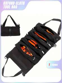 1pc CRILANO Heavy-Duty Roll-Up Tool Bag - Waterproof Oxford Cloth Organizer For Mechanics, Electricians, Carpenters & More - Durable, Portable & Stylish Industrial Gear With Multiple Compartments, Tool Storage Organizer - Multicolor - View 9