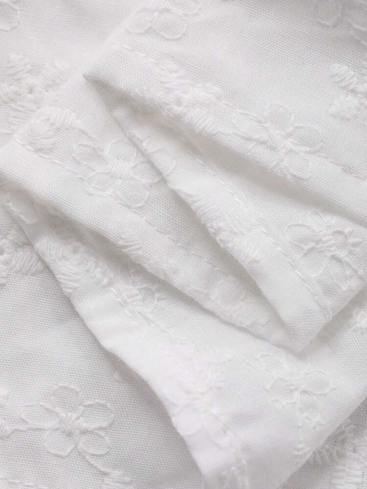 White Romantic Vacation Style Embroidered Fabric Sleeveless Long Women Nightgown