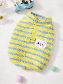 PETSIN Chaleco y sudadera con capucha de terciopelo suave y cálido para mascotas en otoño/invierno - Suéter con hebilla de tracción para perros, gatos y animales pequeños, para usar en interiores y exteriores - Multicolor - Ver 15