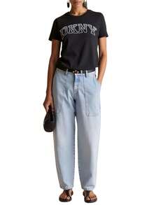 DKNY Women's Skin-Friendly Stretchy Soft Gym Home Travel Black DP5T1250-KOU - Black - View 3