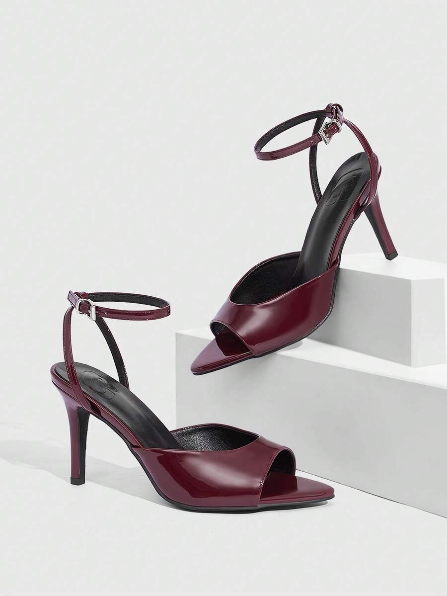 CUCCOO SZL 女士高跟凉鞋 - 酒紅色 - 查看 1