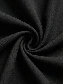 Franclia 高腰装饰纽扣松紧腰阔腿裤，女士休闲裤 - 黑色 - 查看 5