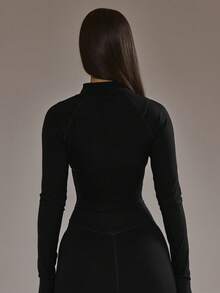 Musera Sport 短款拉链式BBL夹克（仅限板式网球冬季运动服，适合运动健身锻炼） - 黑色 - 查看 4