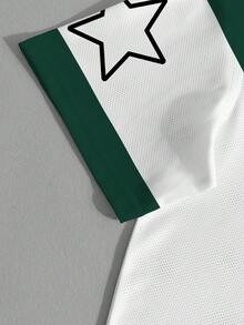 Aesthetic Post 男士 Y2K “32” 图案短袖 V 领 T 恤，夏季上衣 - 彩色 - 查看 4