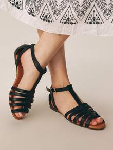 Styleloop Sandale plate pentru femei - Negru - Vizualizare 4