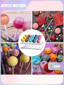 SHEIN 1pc Clear Acrylic Cake Stand, Dessert Display Rack, Birthday Party Gathering Table Decoration,Christmas - Multicolor - View 6