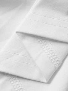 Dazy Plus Letter Print Casual Loose Fit Crew Neck Short Sleeve T-Shirt, Streetwear Style, White - White - View 3