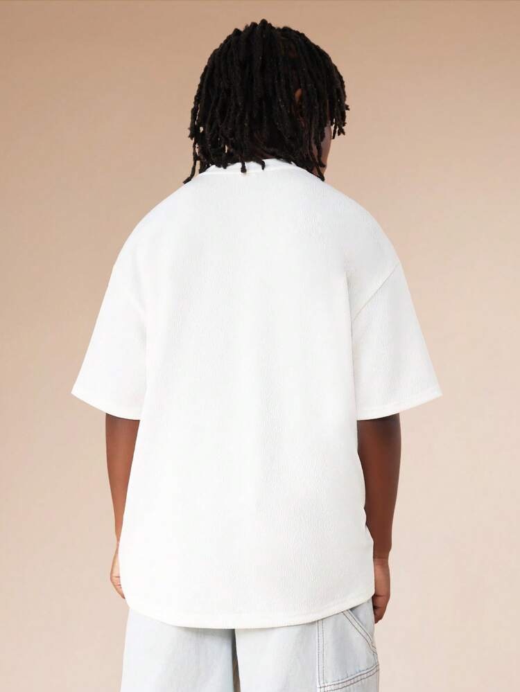 Textured Tee With Badge Logo