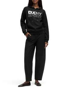 DKNY هوديي نسائي أسود - الأسود - مشاهدة 4