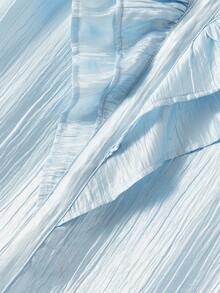 Maija Kids 1pc Young Girls' Casual Urban Elegant Round Neck Ruffle Trim Sleeveless Woven Blue Dress, Suitable For Daily Wear, Back To School, Outings, Gatherings, Festivals, Spring & Summer - Blue - View 5