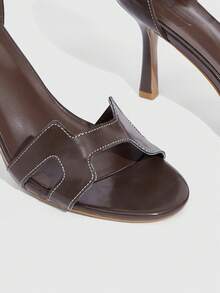 CUCCOO SZL 女士优雅通勤高跟凉鞋 - 棕色 - 查看 10