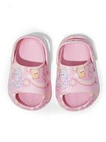 SHEIN X Care Bears Pink Cartoon Baby Hole Shoes Girl Slippers, EVA Material Is Light, Toe Protection, Wet Water, Suitable For Home Or Out Use - Pink - View 6