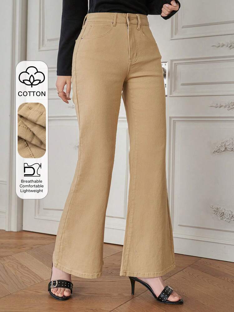 Women's Casual Washed Bell-Bottom Jeans, Spring/Summer,Wedding Guest Dress Women