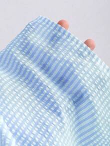 Sweetra Women's Casual Striped Minimalist 2 Pieces Set, Suitable For Spring/Summer Outings, Pink - Blue - View 7